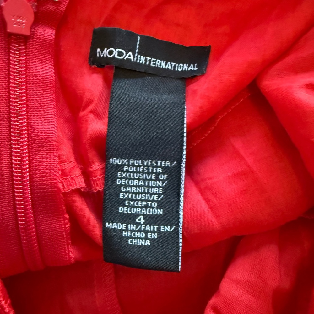 MODA International Red Lace Halter Dress size 4 Dress EUC - Picture 10 of 13